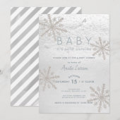 Silver Snowflake Baby zijn koude buiten Baby showe Kaart (Voorkant / Achterkant)