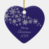 Silver Snowflake Ballerina Blue Keramisch Ornament (Achterkant)