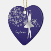 Silver Snowflake Ballerina Blue Keramisch Ornament (Links)
