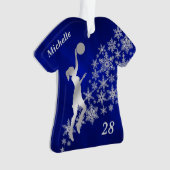 Silver Snowflake Basketball Player Ornament (voorkant)