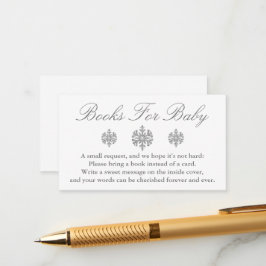 Silver Snowflake Books voor Baby Card Informatiekaartje