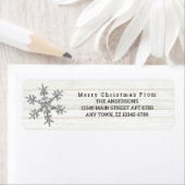 Silver Snowflake Chic Rustic Wood Holiday Etiket (Insitu)