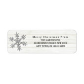 Silver Snowflake Chic Rustic Wood Holiday Etiket (Voorkant)
