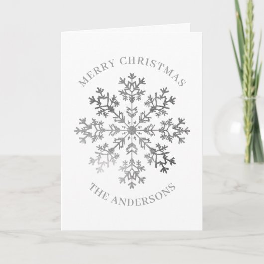 Silver Snowflake Christmas Kaart (Voorkant)