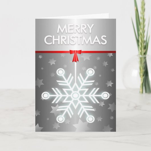 Silver Snowflake Christmas Kaart (Voorkant)