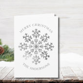 Silver Snowflake Christmas Kaart