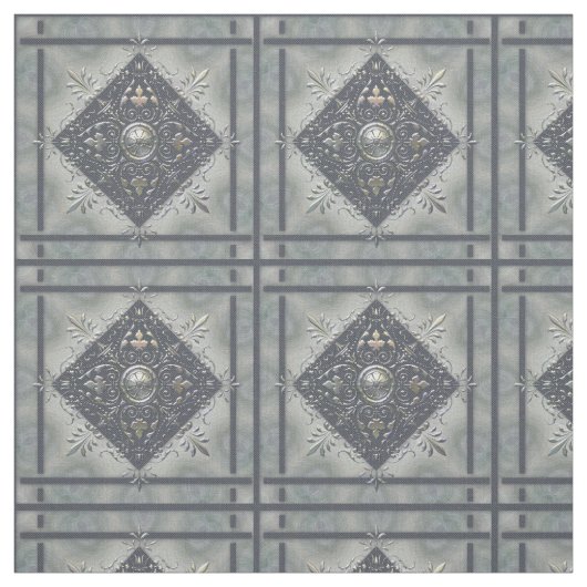 Silver Snowflake Denim Kijk Stof (Swatch)