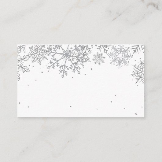 Silver Snowflake Diaper Raffle Informatiekaartje (Achterkant)