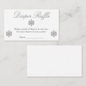 Silver Snowflake Diaper Raffle Kaart (Voorkant / Achterkant)