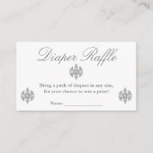 Silver Snowflake Diaper Raffle Kaart (Voorkant)