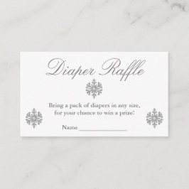 Silver Snowflake Diaper Raffle Kaart