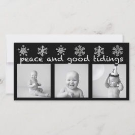 Silver Snowflake Drie Foto Vakantie Kaart