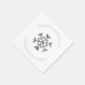 Silver Snowflake Elegant Chic Kerstparty Servet (Hoek)