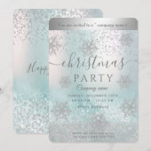 Silver Snowflake Enterprise-kerstfeest Kaart (Voorkant / Achterkant)