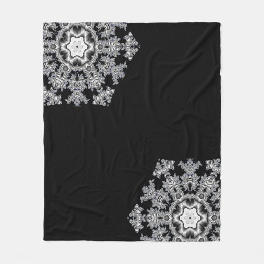 Silver Snowflake Fleece Deken (Voorkant)