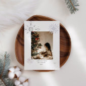 Silver Snowflake Foto Vakantie Kaart