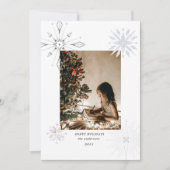 Silver Snowflake Foto Vakantie Kaart (Voorkant)