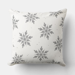 Silver Snowflake/Gold Ornament Pillow Kussen