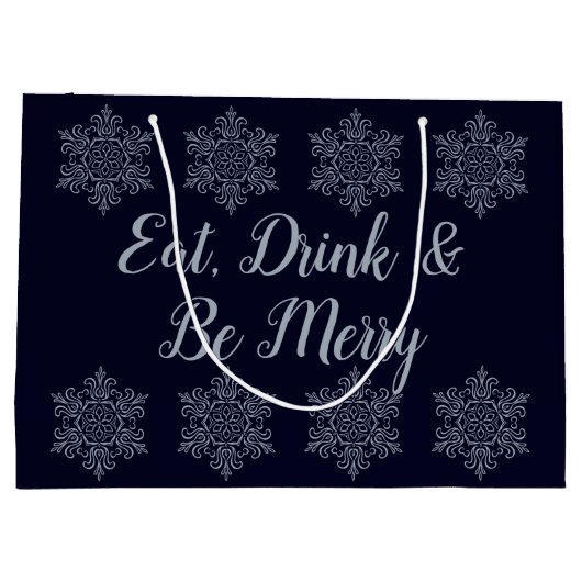 Silver Snowflake Groot Cadeauzakje (Achterkant)