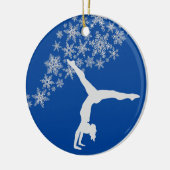 Silver Snowflake Gymnast, gepersonaliseerd Keramisch Ornament (Links)