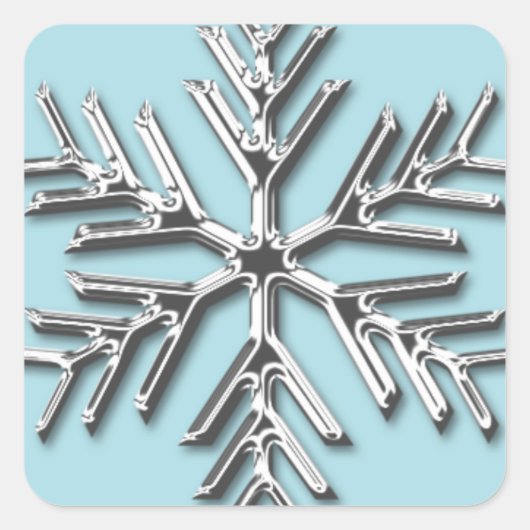 Silver Snowflake Holiday Envelope Seal Sticker (Voorkant)