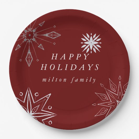 Silver Snowflake Holiday Paper Bord (Voorkant)