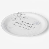 Silver Snowflake Holiday Paper Borden Papieren Bordje (Gekanteld)