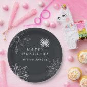 Silver Snowflake Holiday Paper Borden Papieren Bordje (Feest)
