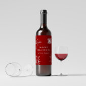 Silver Snowflake Holiday Wine Label Wijn Etiket