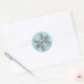 Silver Snowflake Holiday Xmas kerstenvelop Ronde Sticker (Envelop)