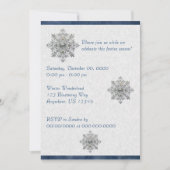 Silver Snowflake Invitation Kaart (Voorkant)