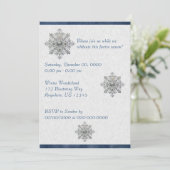 Silver Snowflake Invitation Kaart (Staand voorkant)
