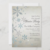 Silver Snowflake Invitation Kaart (Voorkant)