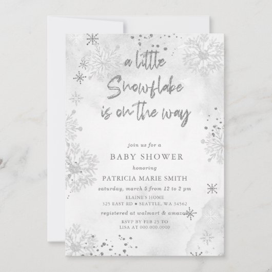 Silver Snowflake is op weg naar het Winter Baby sh Kaart (Voorkant)