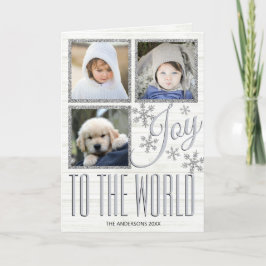 Silver Snowflake Joop aan de Wereld 3 Foto Feestdagen Kaart