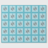 Silver Snowflake-kerstblauw Cadeaupapier (Vlak)
