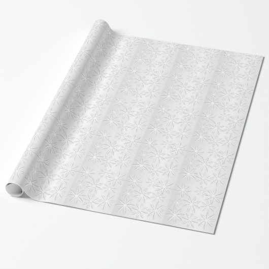 Silver Snowflake kerstfeestdag - Afdruk Cadeaupapier (Uitgerold)