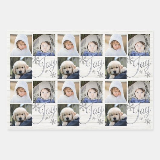 Silver Snowflake Kerstvakantie Uw foto's Inpakpapier Vel (Voorkant)
