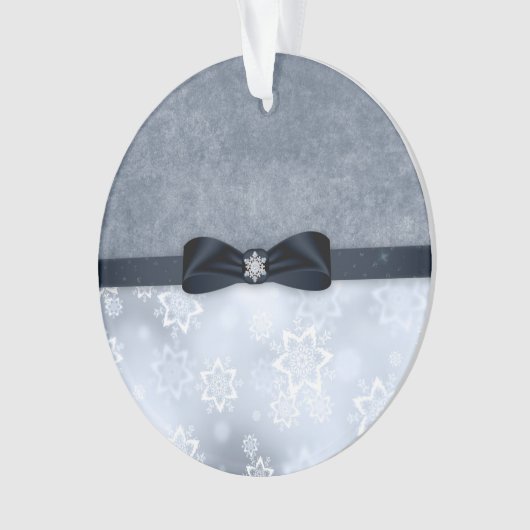 Silver Snowflake-kerstversiering Ornament (voorkant)