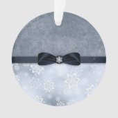 Silver Snowflake-kerstversiering Ornament (voorkant)