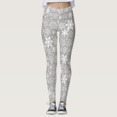Silver Snowflake Leggings van vrouwen (Voorkant)