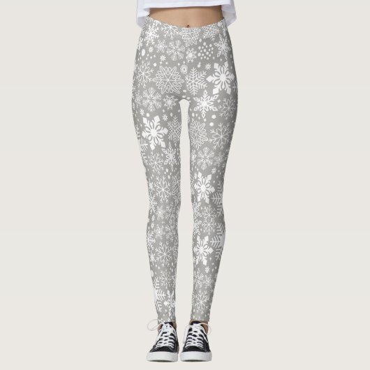 Silver Snowflake Leggings van vrouwen (Voorkant)
