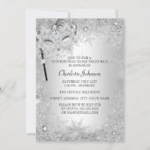 Silver Snowflake Masquerade Quinceanera Kaart (Achterkant)