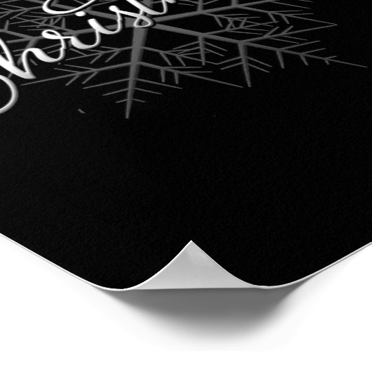 Silver Snowflake Merry Christmas Poster (Hoek)