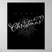 Silver Snowflake Merry Christmas Poster (Voorkant)