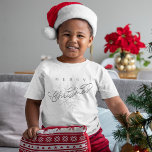Silver Snowflake Merry Kerstry T-shirt<br><div class="desc">Vier het seizoen in stijl met dit feestelijke shirt van Merry Christmas kinderen met een wintersneeuwvlokontwerp in zilver en wit! Met een stijlvol kalligrafiescript en een trendy typografieontwerp is dit kerstfeestkledingstuk perfect voor het verspreiden van feestvreugde. Ontworpen als een eenvoudig minimalistisch maar leuk vakantie grafisch t-shirt, het is een gezellige...</div>