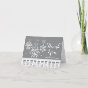 Silver Snowflake Mobile Baby shower - Hartelijk da Bedankkaart