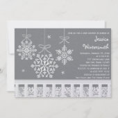 Silver Snowflake Mobile Baby Shower-uitvindingen Kaart (Voorkant)