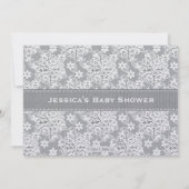 Silver Snowflake Mobile Baby Shower-uitvindingen Kaart (Achterkant)