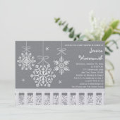 Silver Snowflake Mobile Baby Shower-uitvindingen Kaart (Staand voorkant)